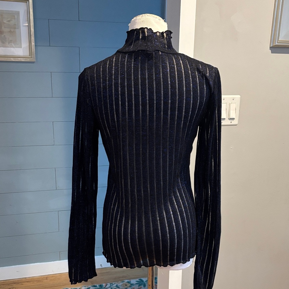 Pilcro Black Sheer Turtleneck - Picture 4 of 9
